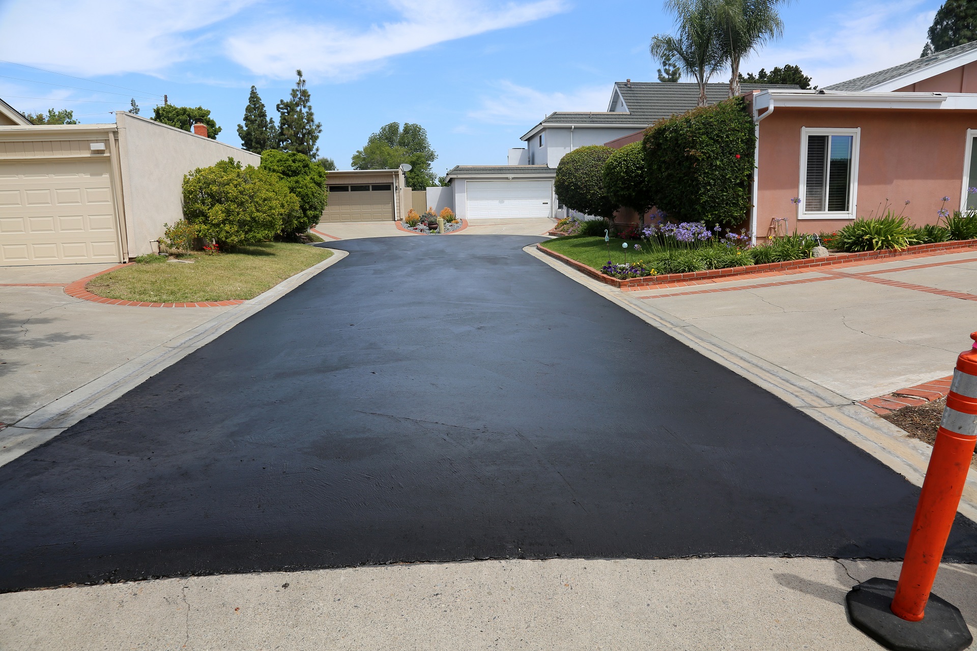 A freshly laid asphalt surface